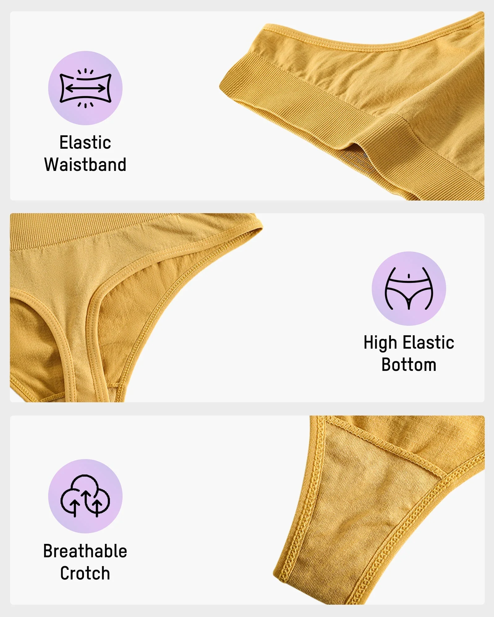 Comfort Seamless Sport Thong Panties (9 Pack) - Image 10