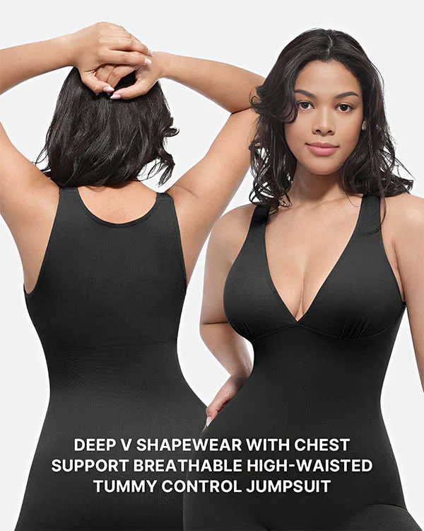 Deep V Tummy Control Sculpting Jumpsuit - Image 4