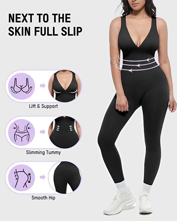 Deep V Tummy Control Sculpting Jumpsuit - Image 5