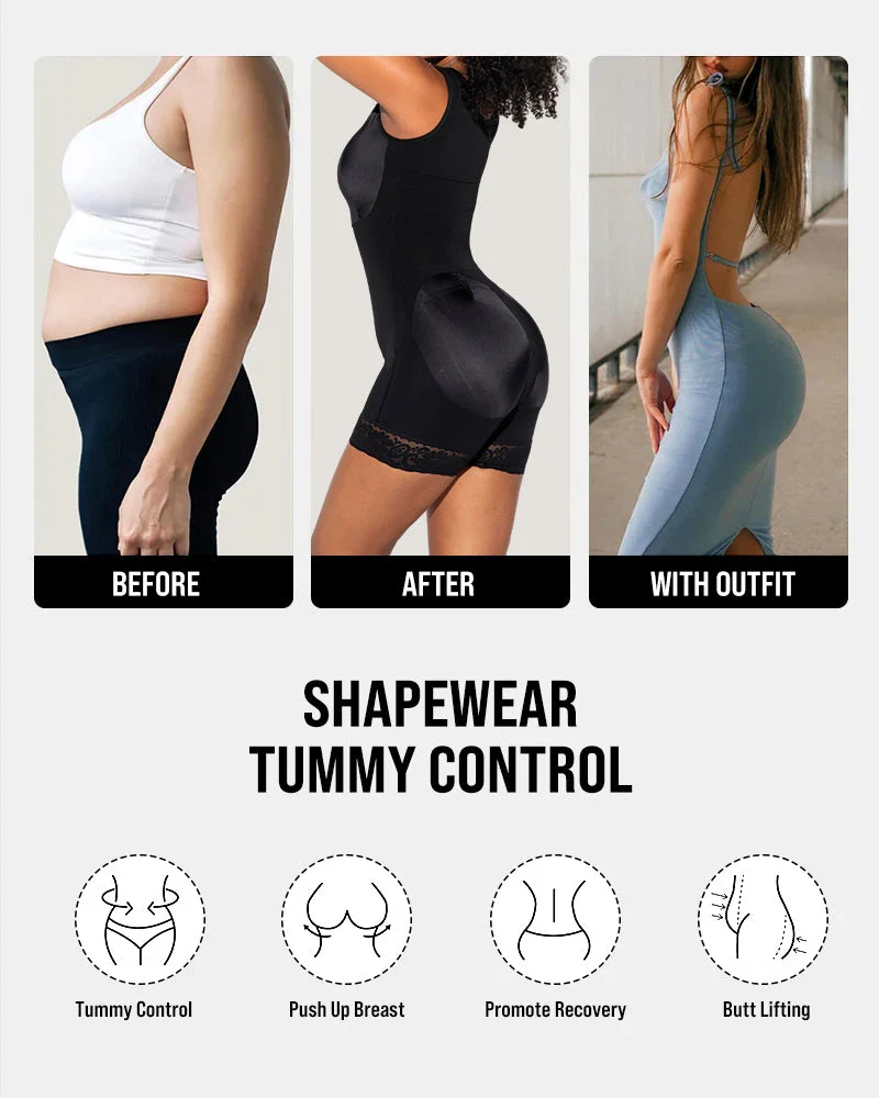 Extra Plus Size Shaper Bodysuit Tummy Control Shapewear With Bra - Image 9