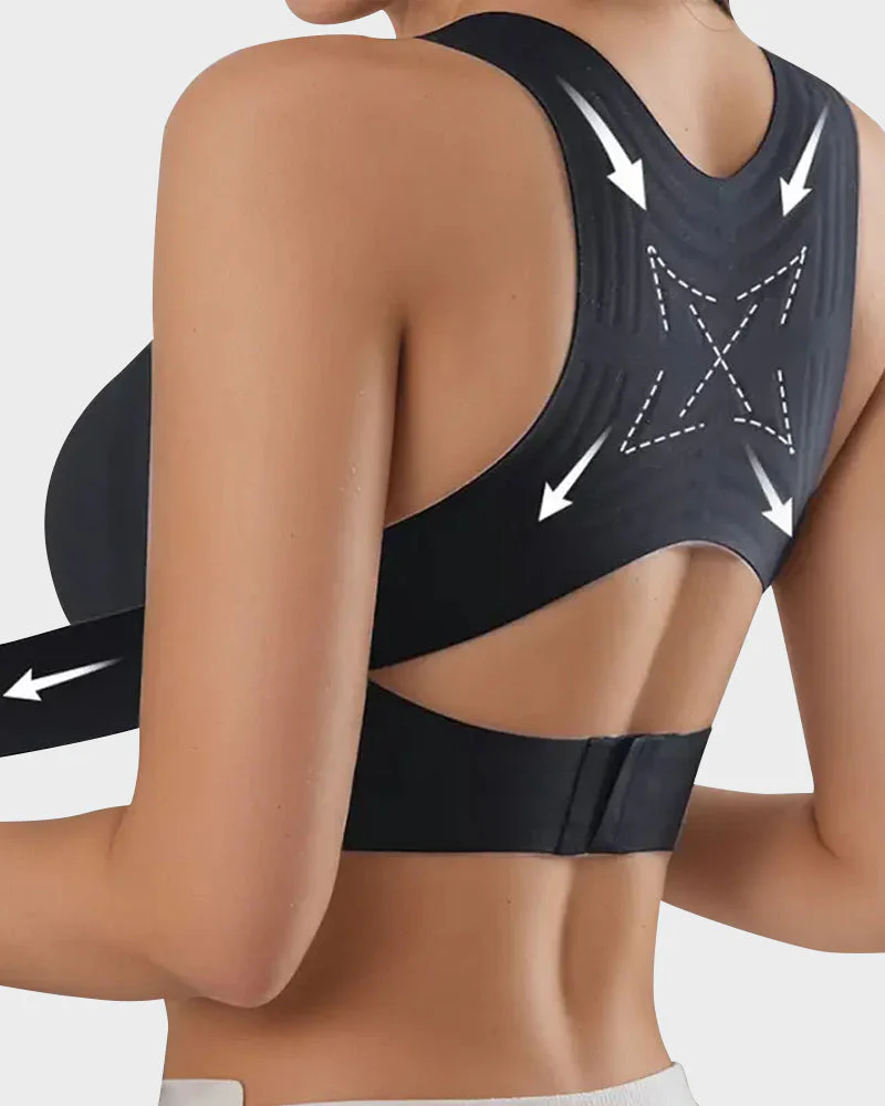 Front Closure Cross-Back Wireless Posture Bra - Image 3