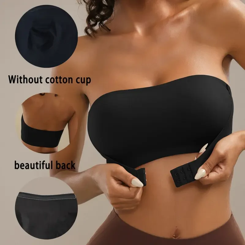 Front Closure Wireless Seamless Bandeau Bra - Image 5