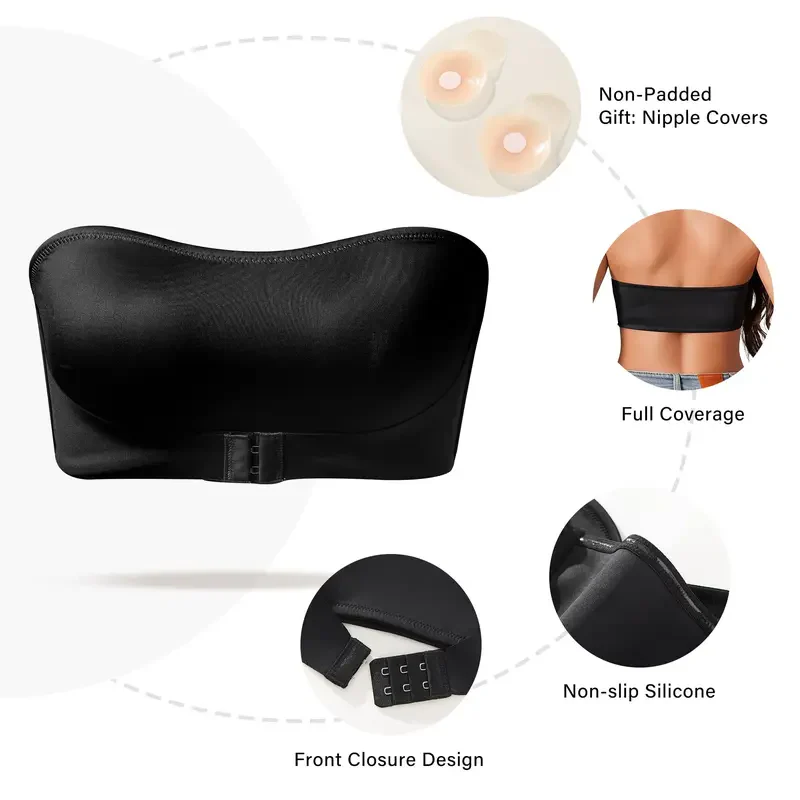 Front Closure Wireless Seamless Bandeau Bra - Image 8
