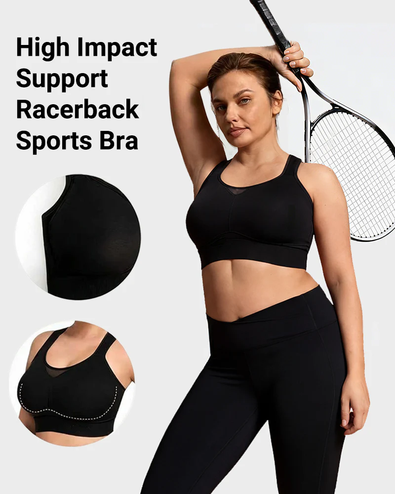 High Impact Racerback Sports Bra Full Coverage for Yoga and Training - Image 5