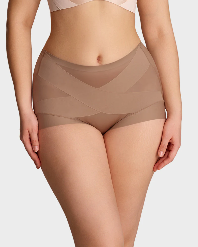 High-Waist Cross Compression Shaping Panties (6 Pack) - Image 10