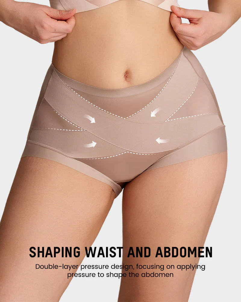 High-Waist Cross Compression Shaping Panties (6 Pack) - Image 8