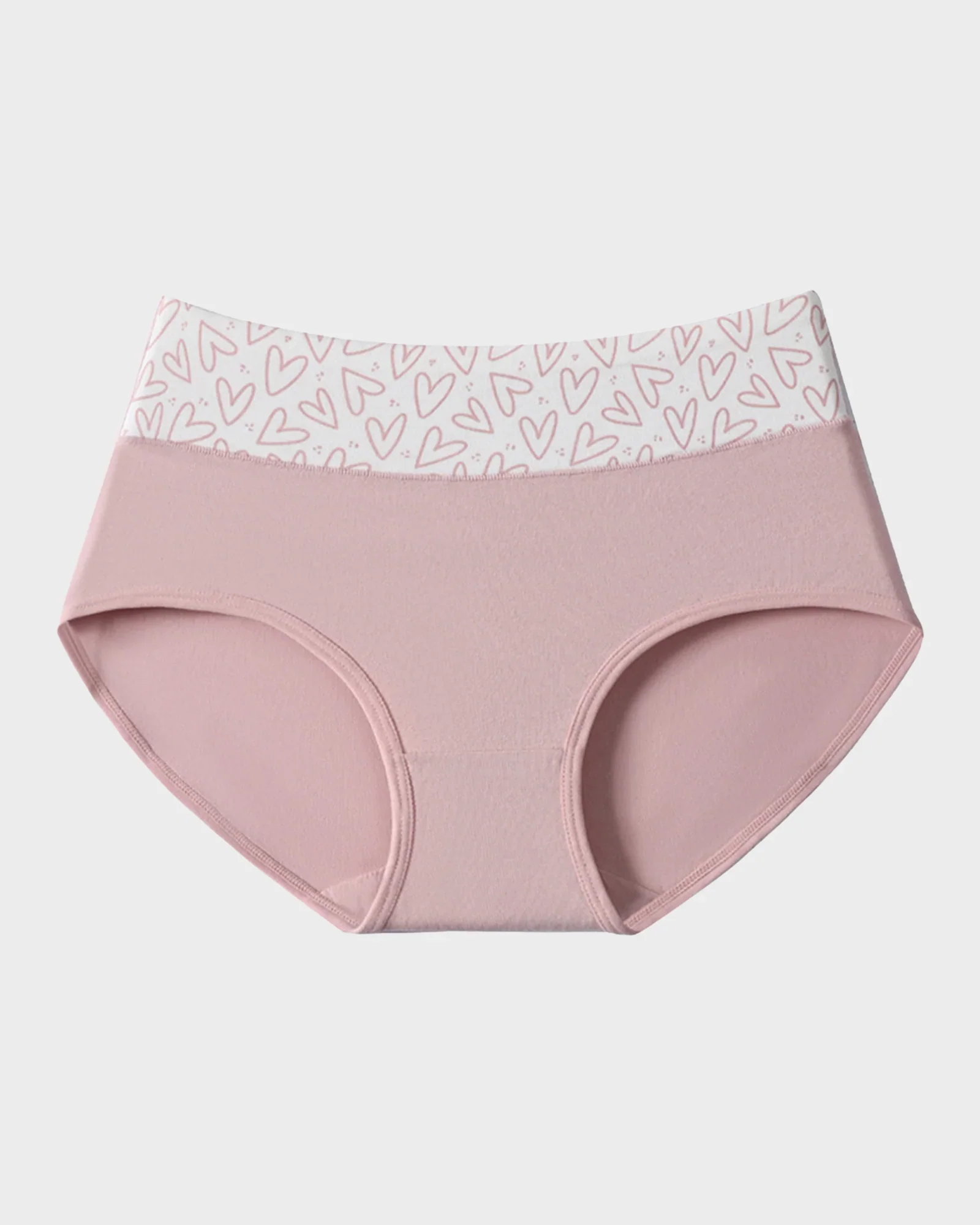 Soft Cotton Heart Print High-Waist Panties (6 Pack) - Image 12