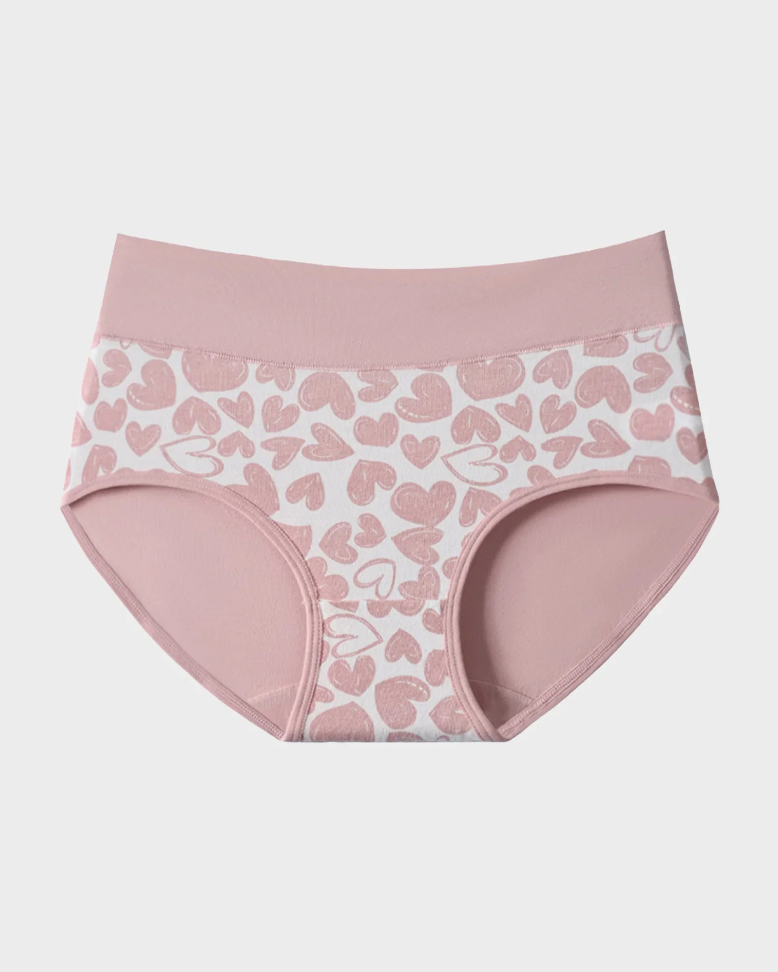 Soft Cotton Heart Print High-Waist Panties (6 Pack) - Image 17