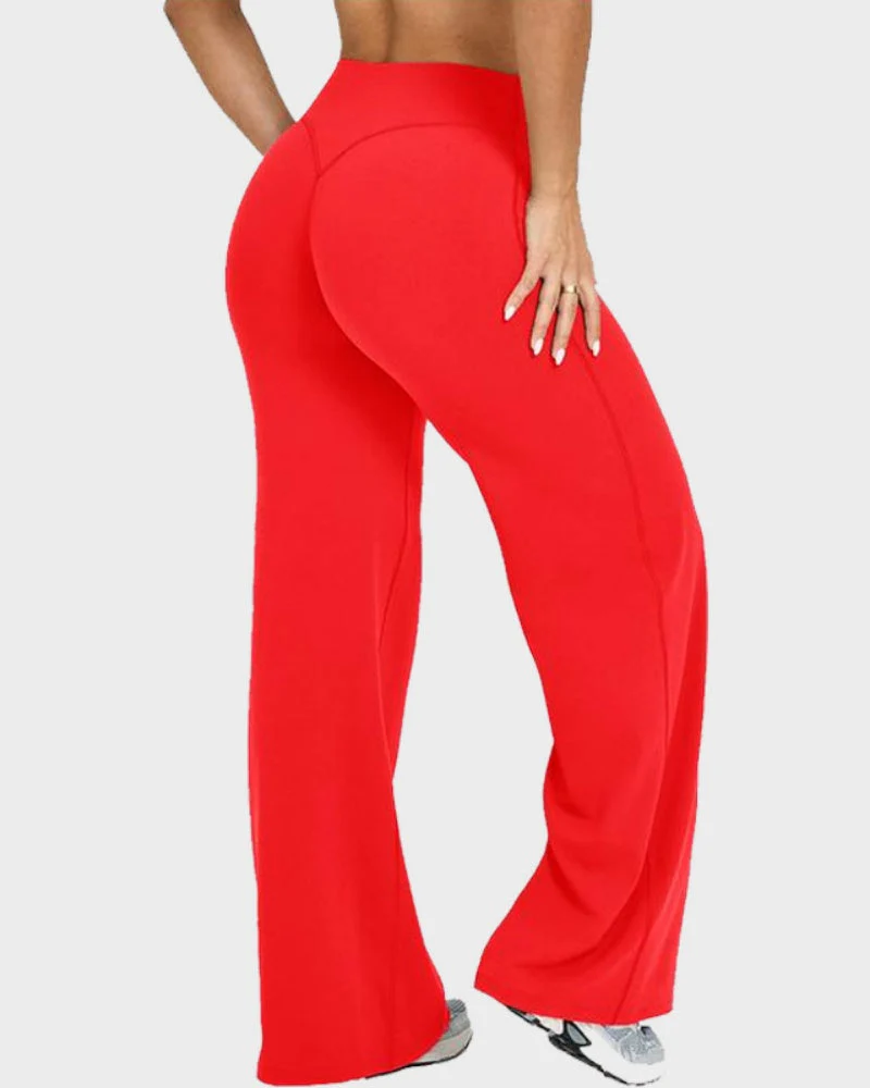 High-Waisted Elastic Wide-Leg Lounge Yoga Pants - Image 11