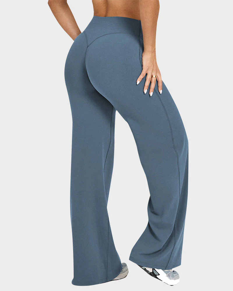 High-Waisted Elastic Wide-Leg Lounge Yoga Pants - Image 2