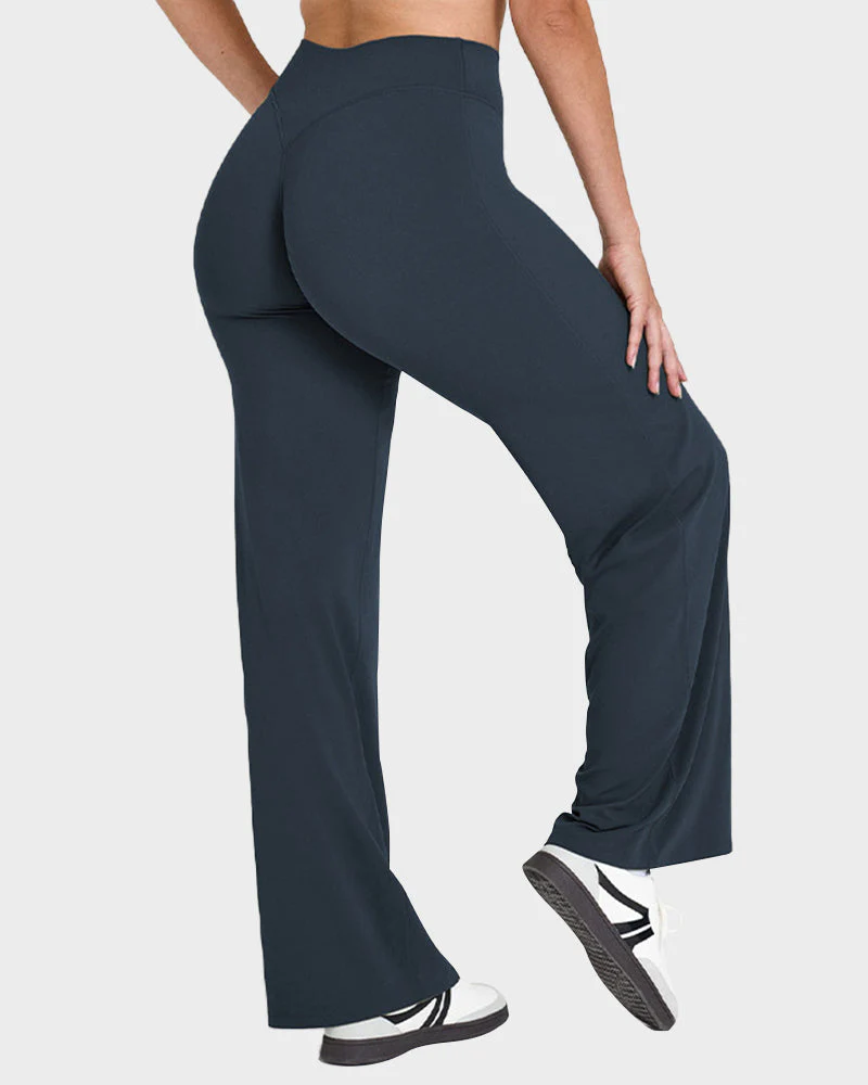 High-Waisted Elastic Wide-Leg Lounge Yoga Pants - Image 7