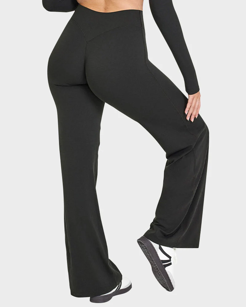 High-Waisted Elastic Wide-Leg Lounge Yoga Pants - Image 9