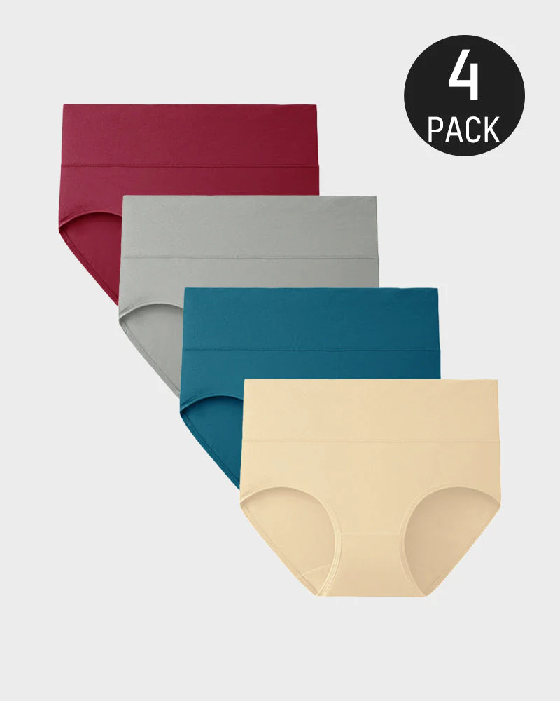 High-Waisted Full Coverage Cotton Briefs(4 pack) - Image 14