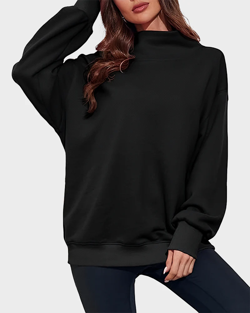 Women's Oversized Turtleneck Sweatshirt Casual Pullover Top - Image 2