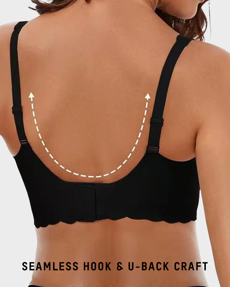 Jelly Wireless Bra with Scalloped Edge and Deep V Neckline - Image 5