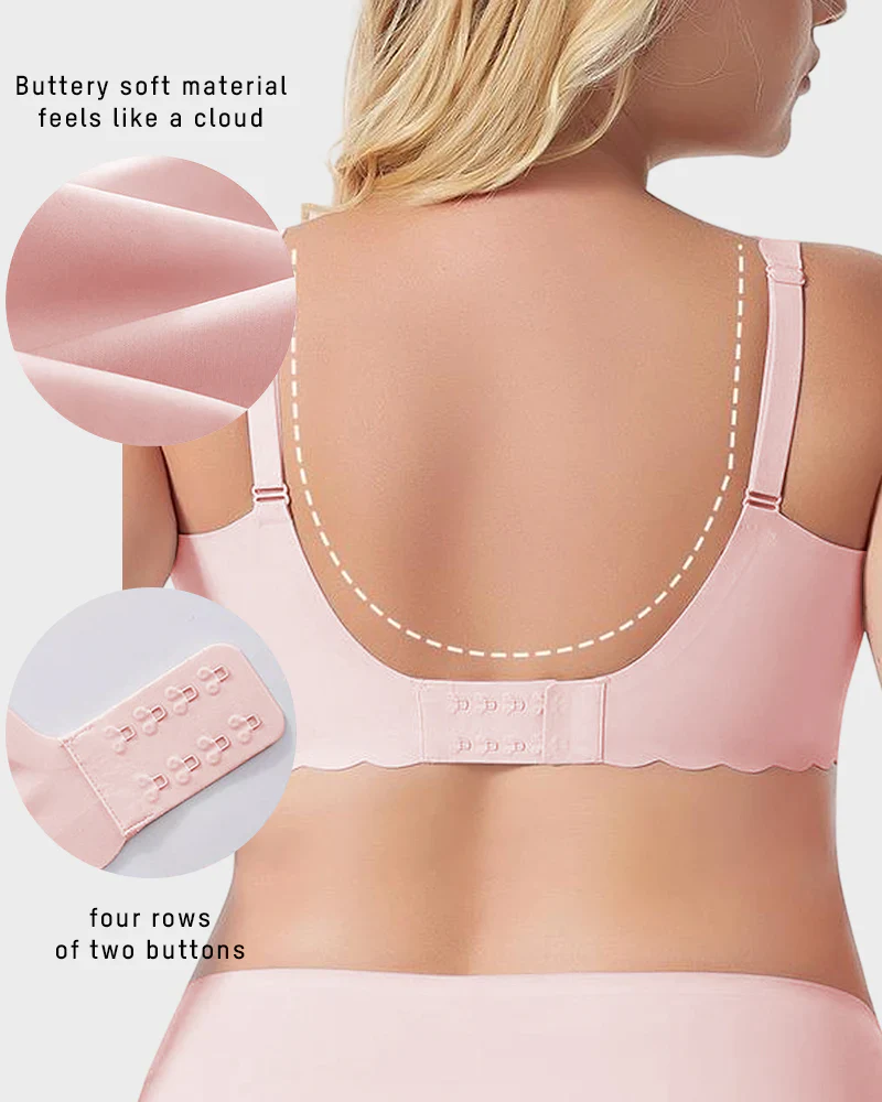 Jelly Wireless Bra with Scalloped Edge and Deep V Neckline - Image 8