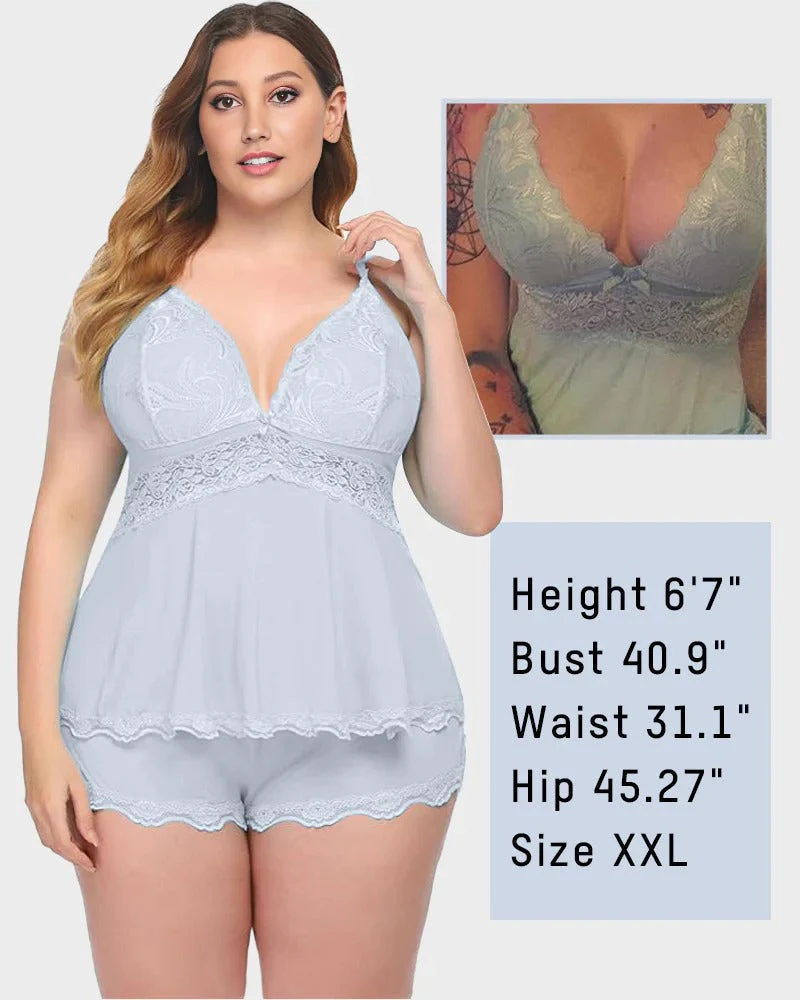 Lace-Trim Modal Cami & Shorts Pajama Set - Image 8