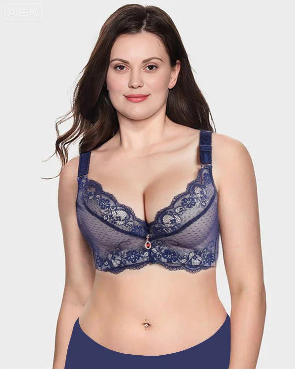 Lace Underwire Padded Push Up Bra - Image 5