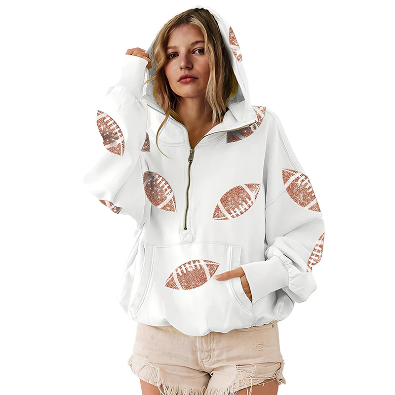 ‘Glam Kickoff’ Long Sleeve Zip Hoodie - Image 7