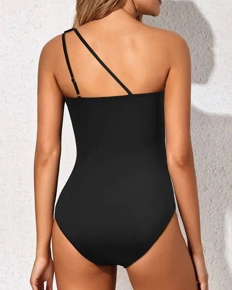 One Shoulder One Piece Swimsuit - Image 2