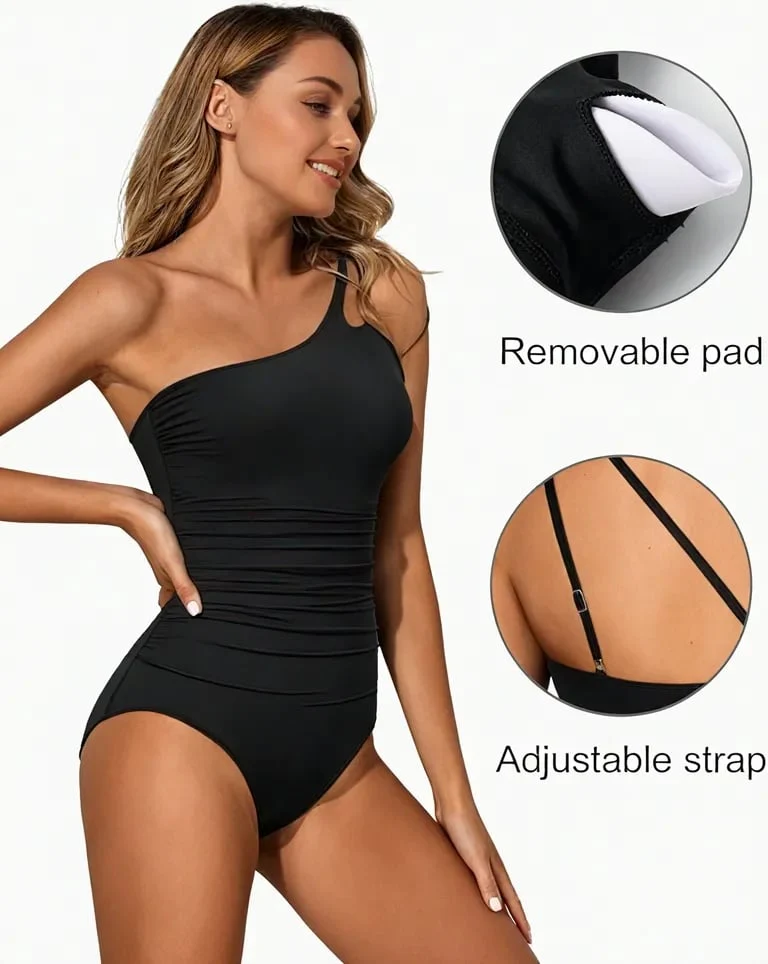 One Shoulder One Piece Swimsuit for Women - Image 11