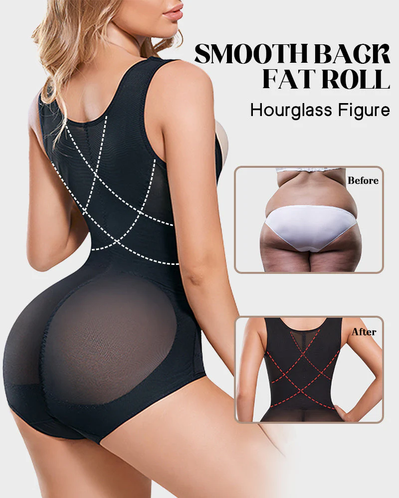 Open Bust Cross Compression Body Shaper - Image 8