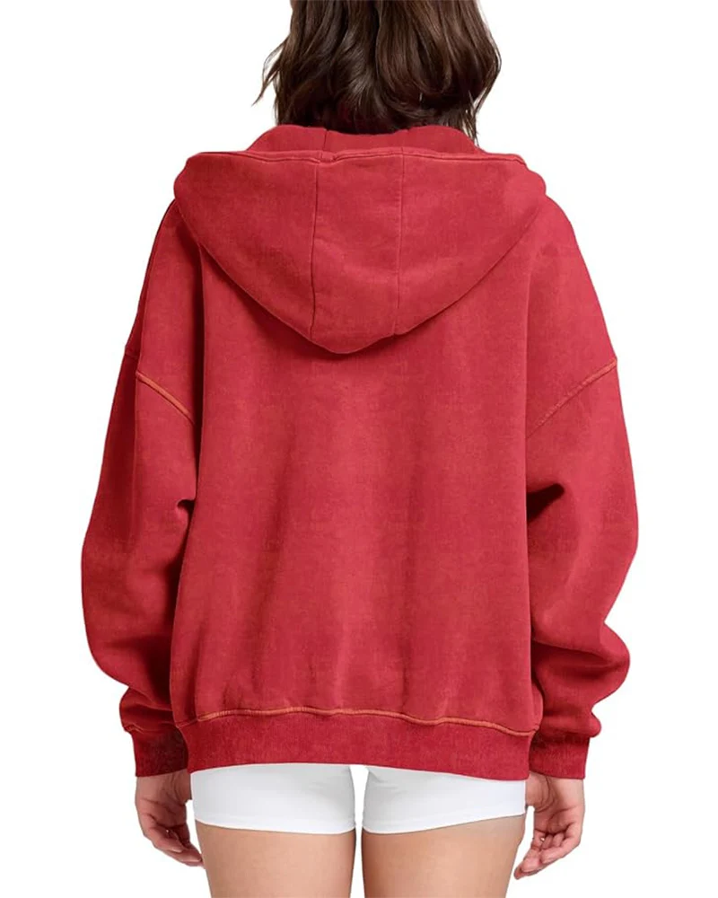 Oversized Unisex Acid Wash Zip Hoodie - Image 20