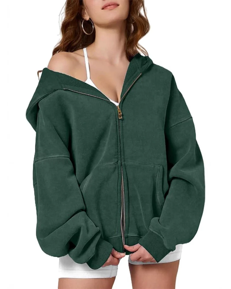 Oversized Unisex Acid Wash Zip Hoodie - Image 22