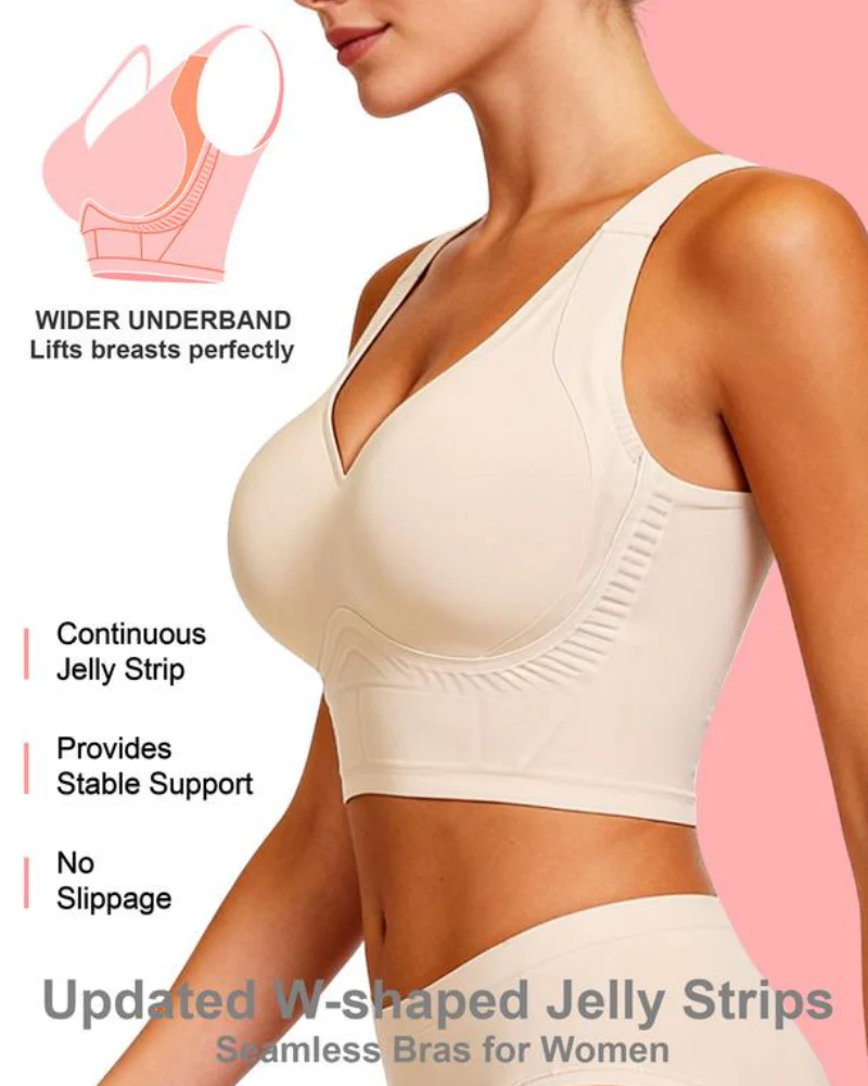 Plus Size Back Fat Smoothing Bra Jelly Seamless Push Up - Image 6