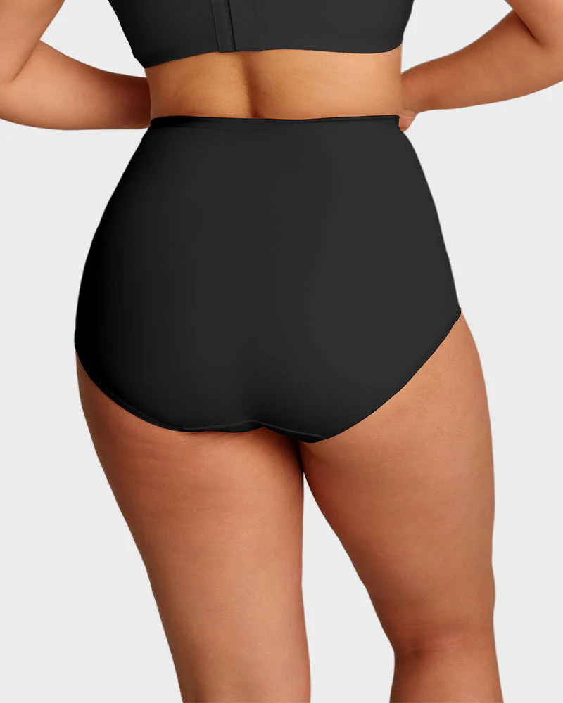 Plus-Size High-Waist Cross Tummy Control Panties (5 Pack) - Image 10