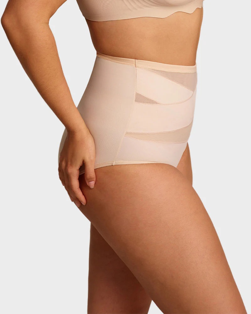 Plus-Size High-Waist Cross Tummy Control Panties (5 Pack) - Image 4