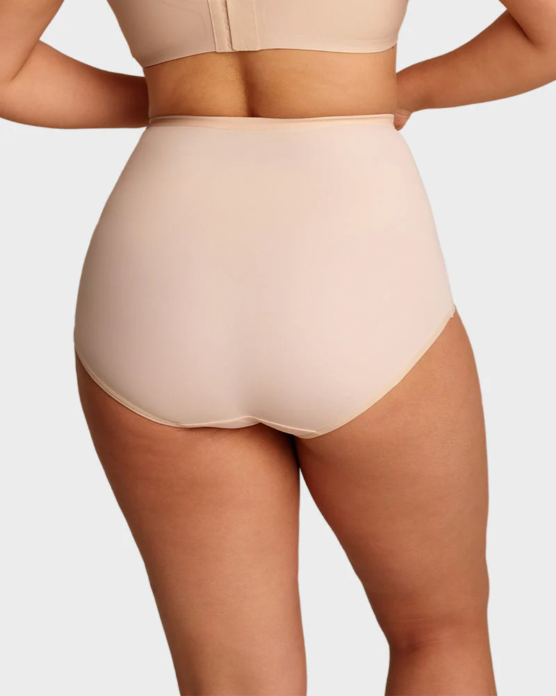 Plus-Size High-Waist Cross Tummy Control Panties (5 Pack) - Image 5