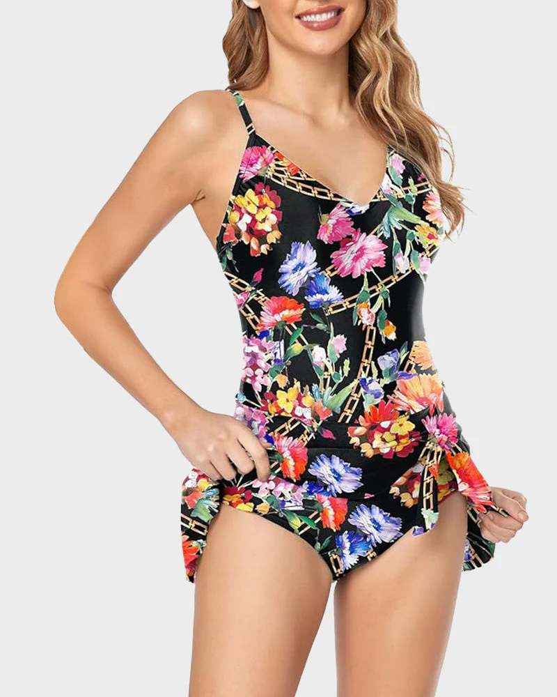 Women's Tummy Control Slim Fit Plus Size One Piece Swimsuit - Image 36