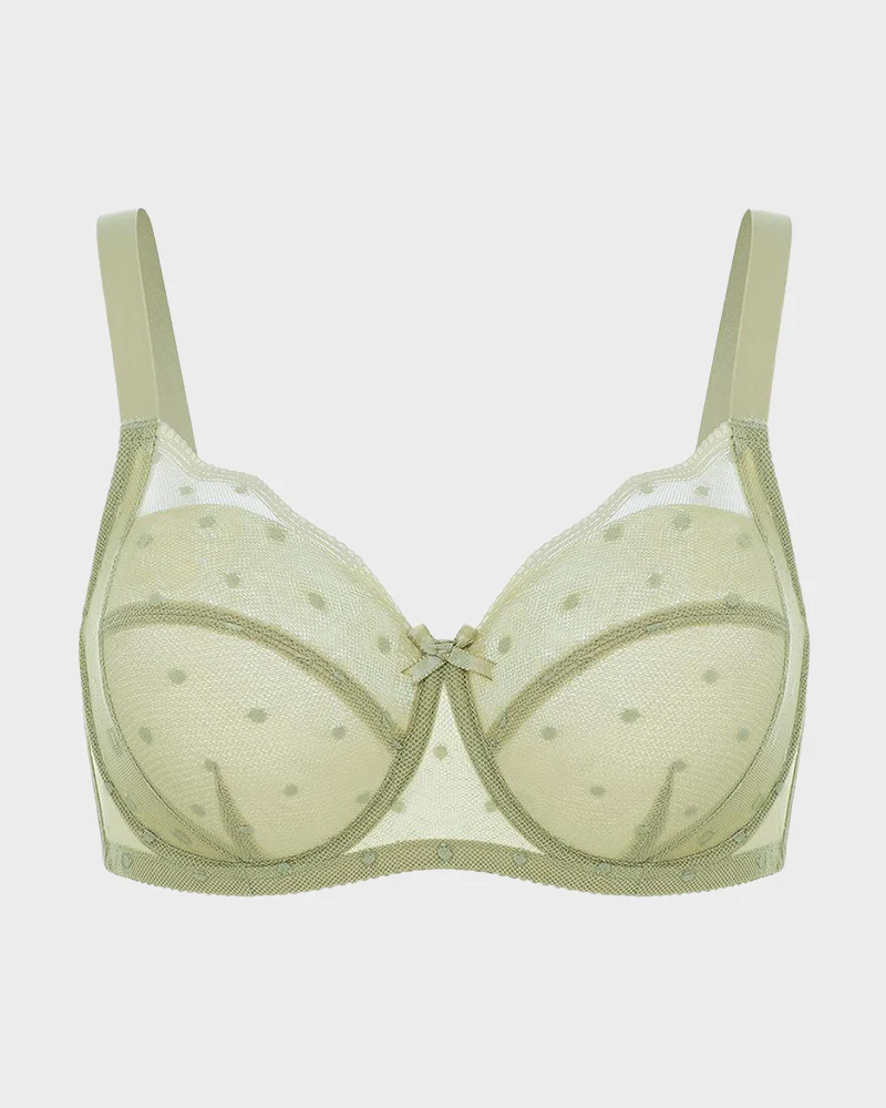 Polka Dot Lace Full-Coverage Minimizer Bra - Image 10
