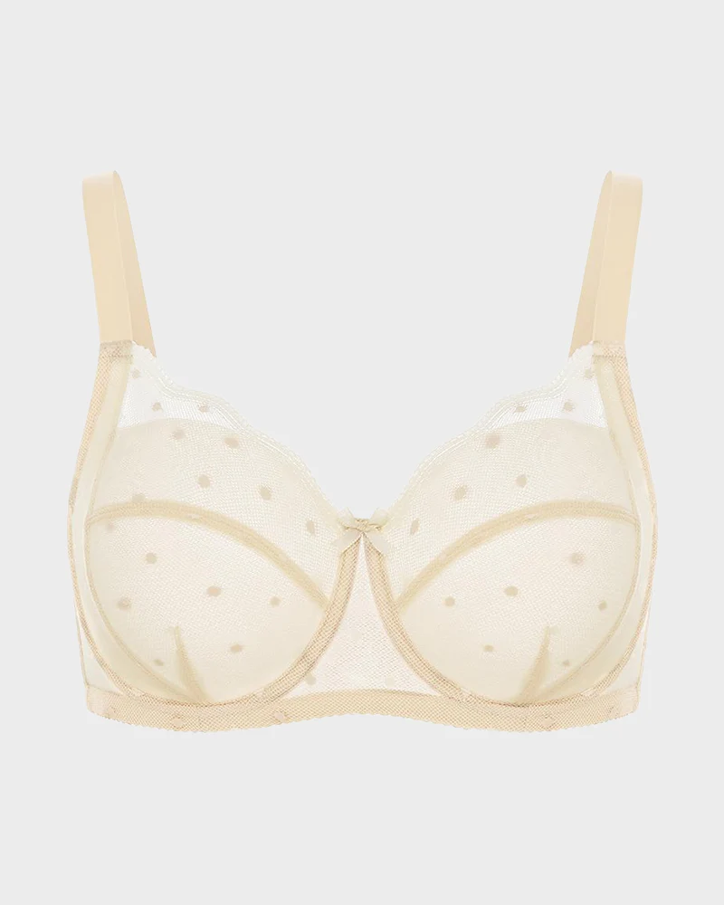 Polka Dot Lace Full-Coverage Minimizer Bra - Image 11