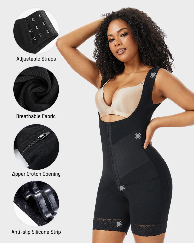 PowerMesh Double-Layer Open Bust Full Body Shaper - Image 11