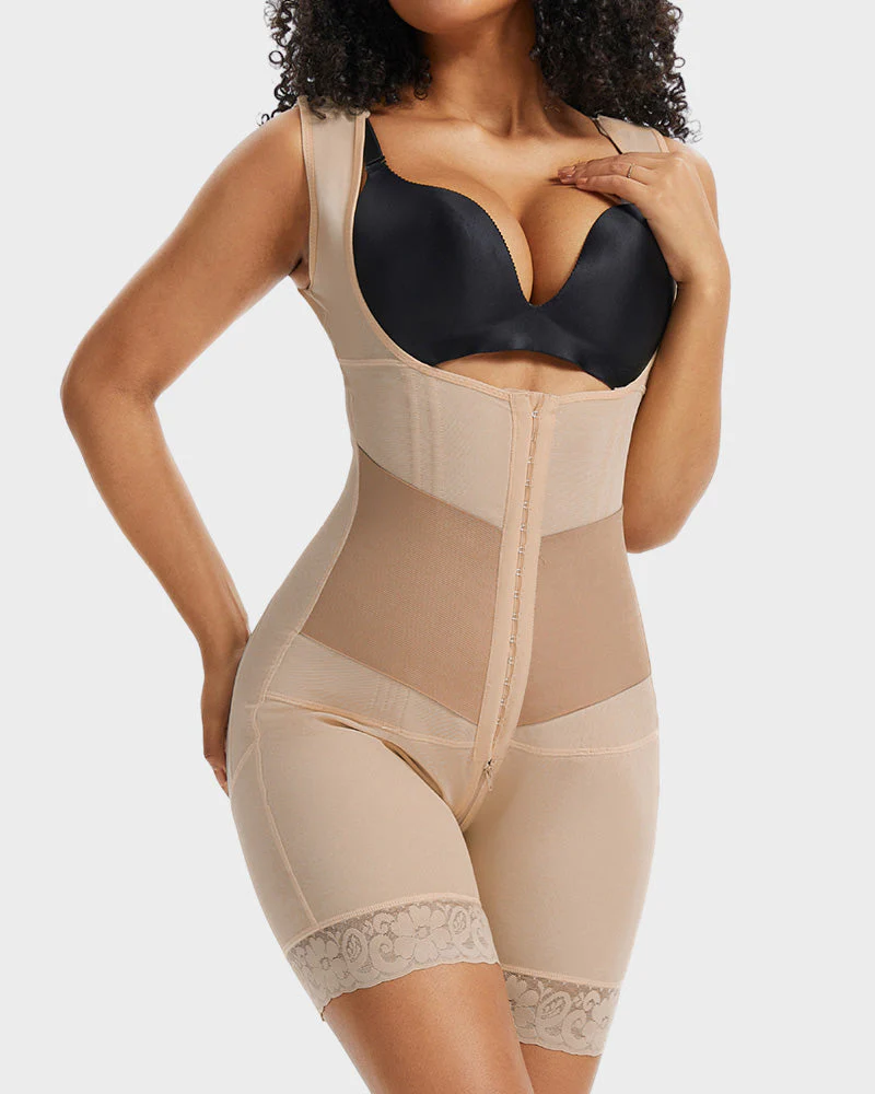 PowerMesh Double-Layer Open Bust Full Body Shaper - Image 5