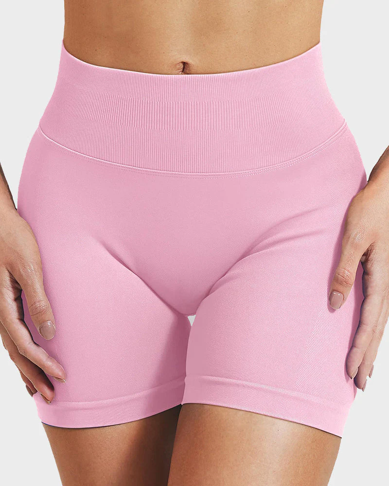 Sculpting High-Waist Seamless Shorts with Scrunch Butt Lift - Image 2
