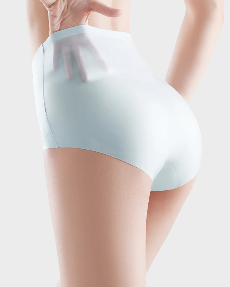 Seamless Ice-Silk High-Waist Tummy Control Panties (4 Pack) - Image 2