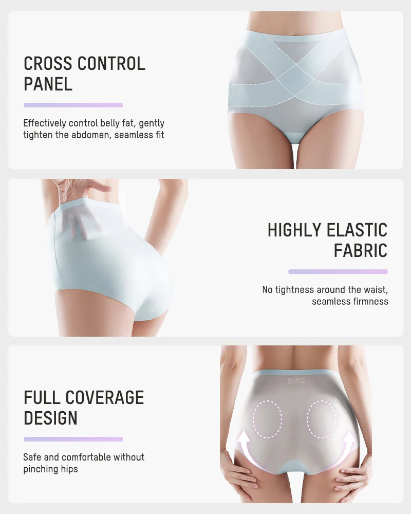 Seamless Ice-Silk High-Waist Tummy Control Panties (4 Pack) - Image 7