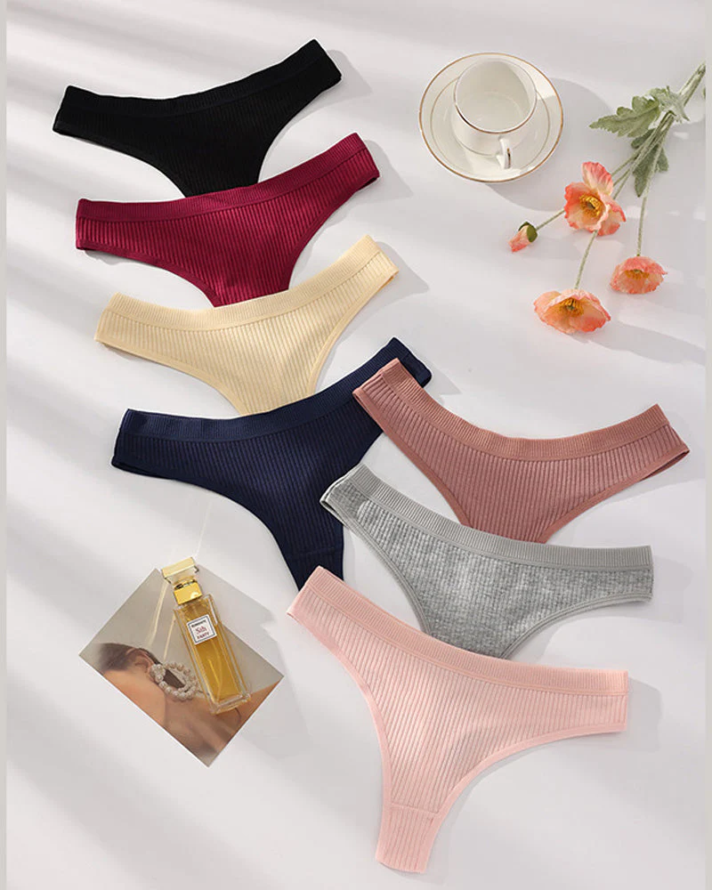 Seamless Low-Rise Cotton Thong Panty (9 Pack) - Image 4