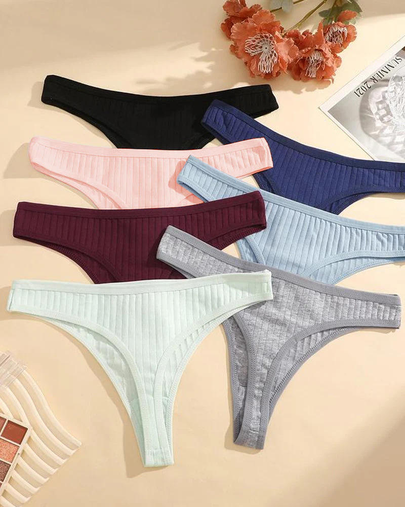 Seamless Low-Rise Cotton Thong Panty (9 Pack) - Image 5