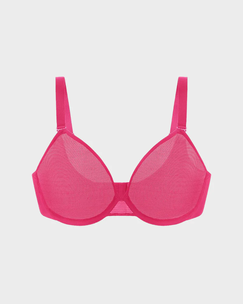 Seamless Mesh Unlined Underwire Bra - Image 11