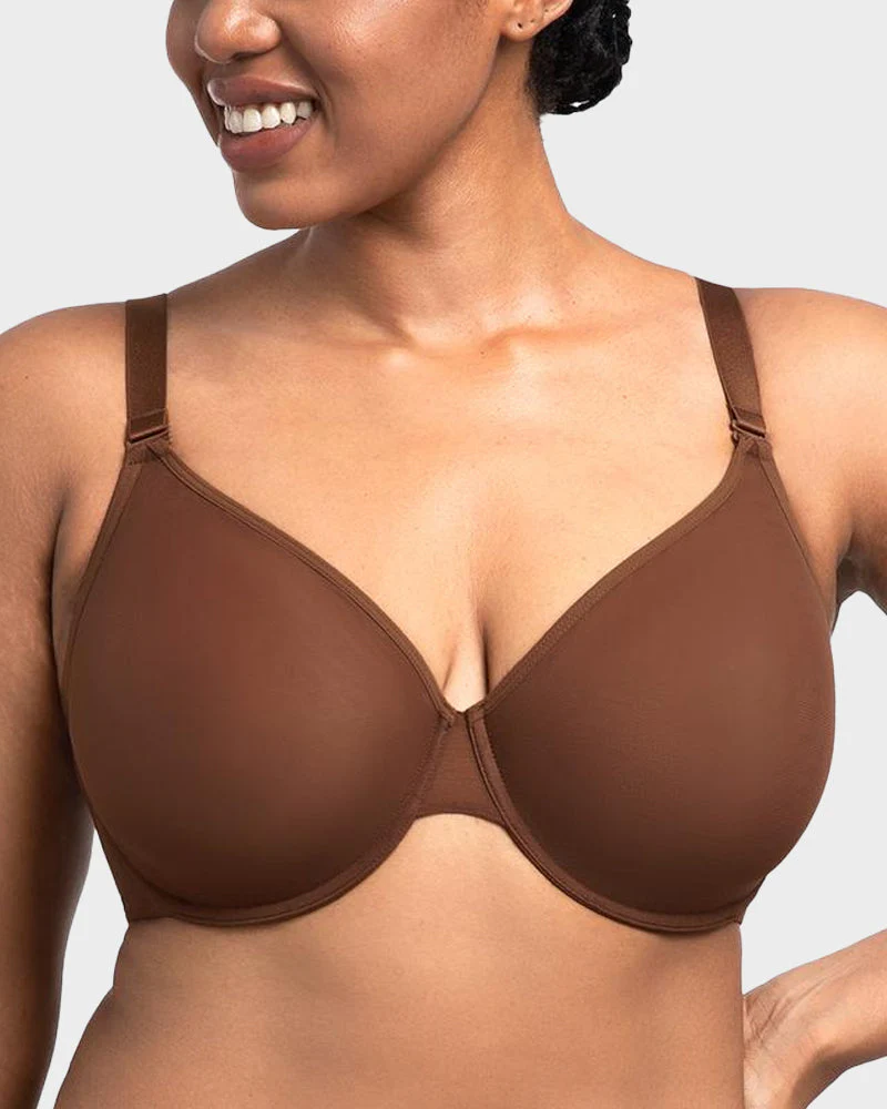 Seamless Mesh Unlined Underwire Bra - Image 13