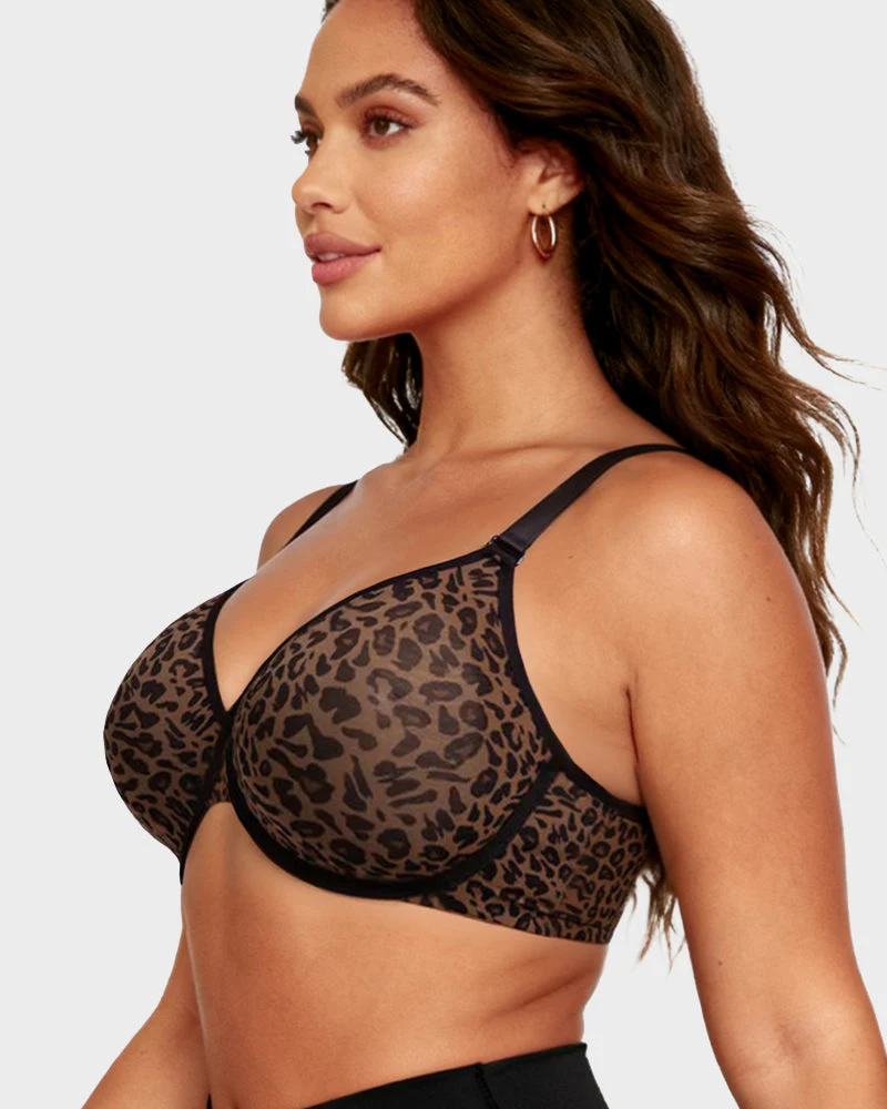 Sexy Sheer Zebra Mesh Underwire Bra - Image 2