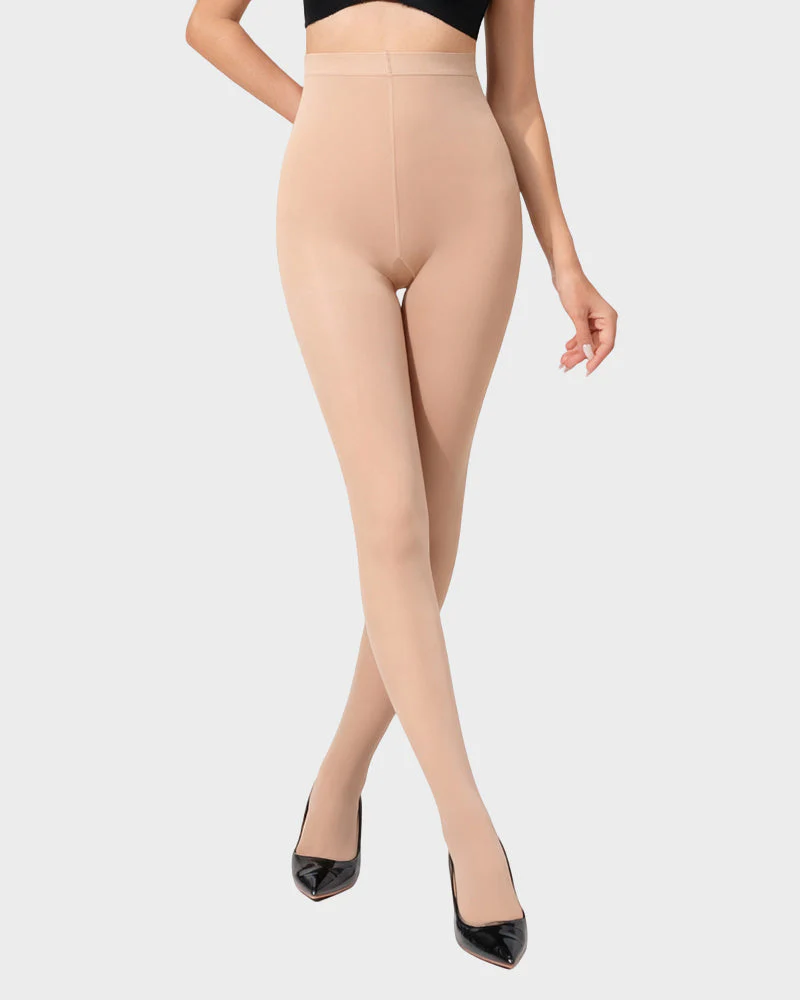 Slimming Semi-Sheer Black Tights - Image 9