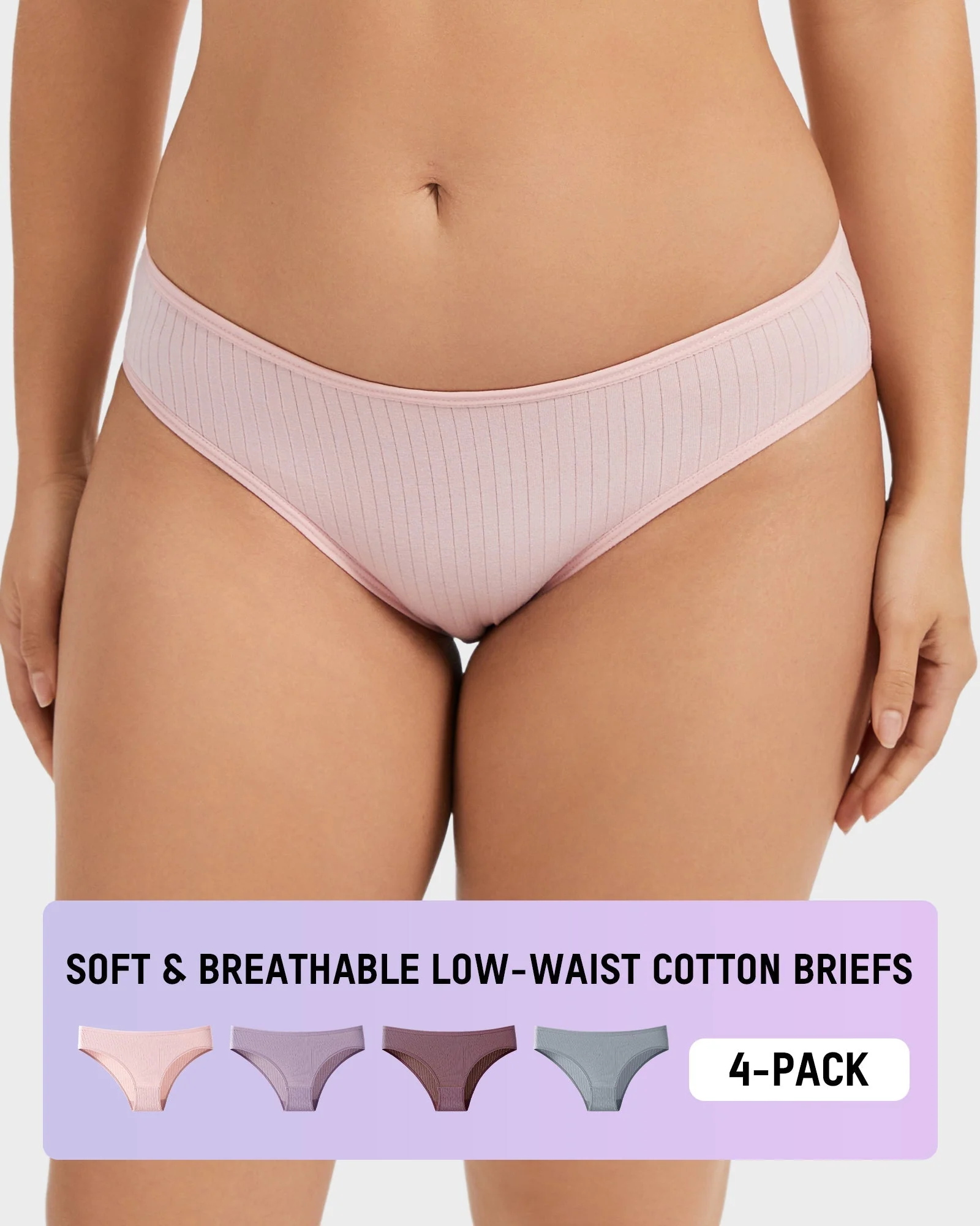 Everyday Comfort Low-Waist Cotton Briefs (4 Pack) - Image 8