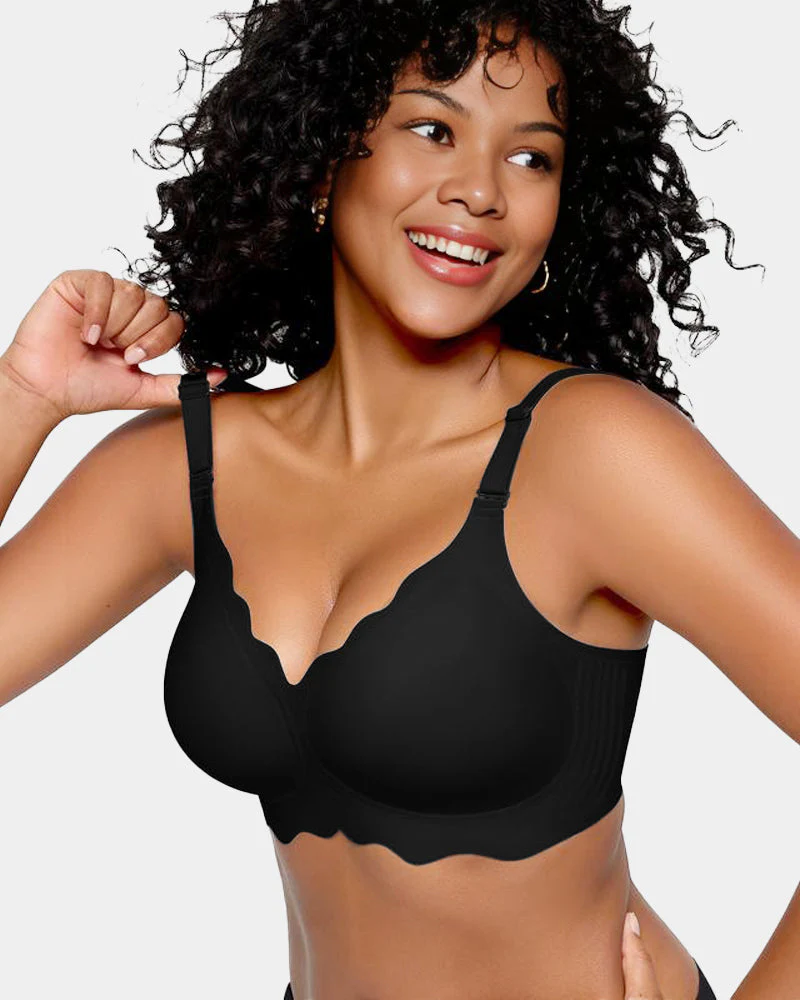 Soft Full Coverage Scalloped Wireless Jelly Bra - Image 2