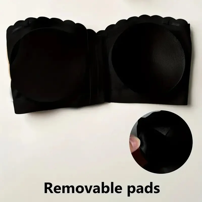 Seamless Front Closure Strapless Bandeau Bra - Image 12