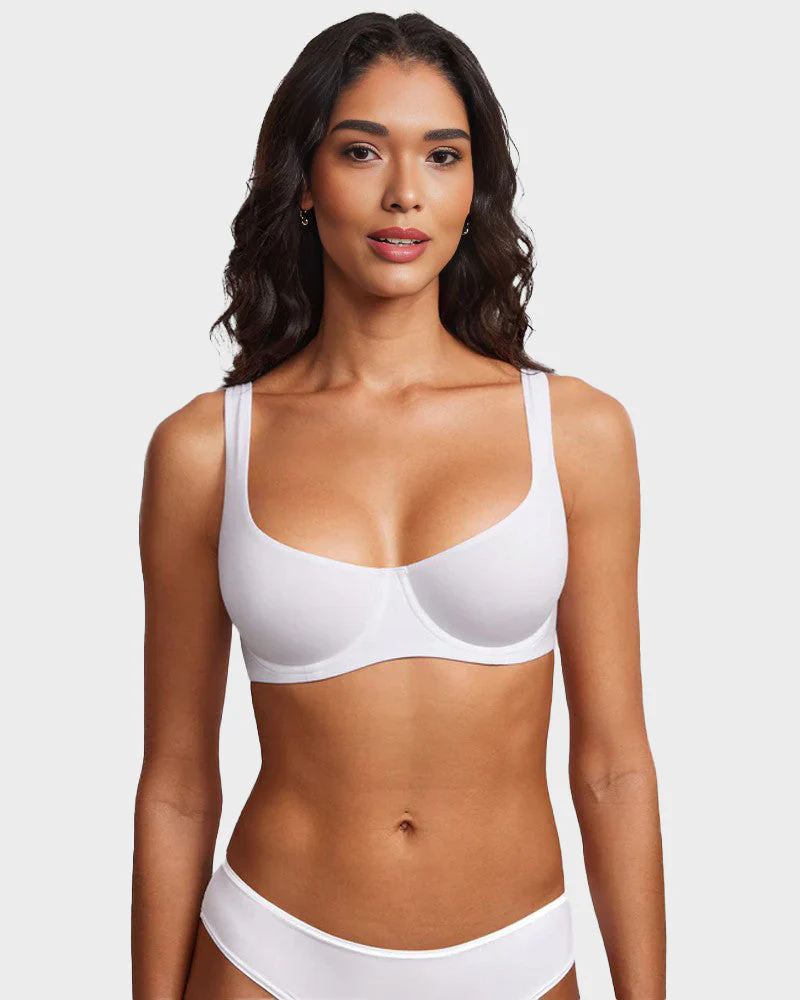 Underwire Support Seamless Unlined Balconette Bra - Image 11